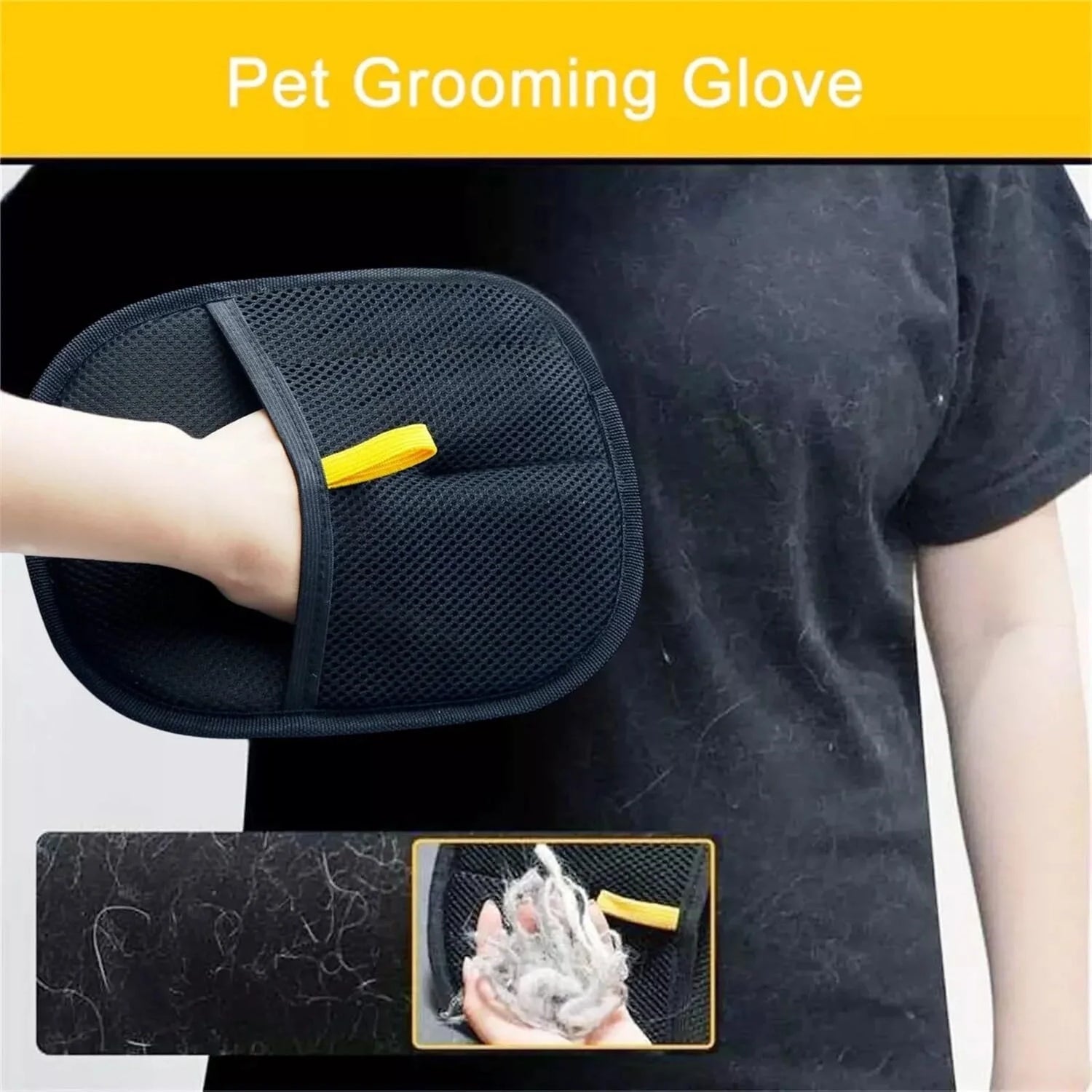 Pet Hair Remover, Cat Grooming Gloves Pet Hair Removal Tool Electrostatic Cat Hair Remover, Reusable Dog Hair Remover for Car, Furniture, Couch, Carpet